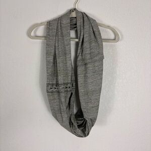 Lululemon Green Braided Detail Snap Button Infinity Yoga Scarf